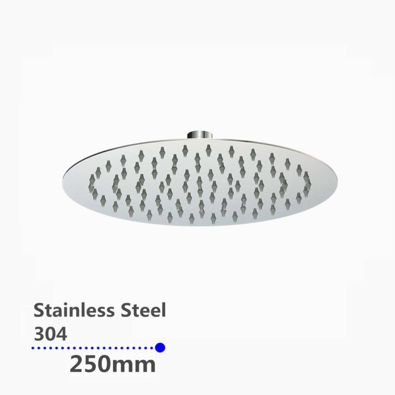 200/250/300mm Super-slim Round Chrome Stainless Steel Shower Head