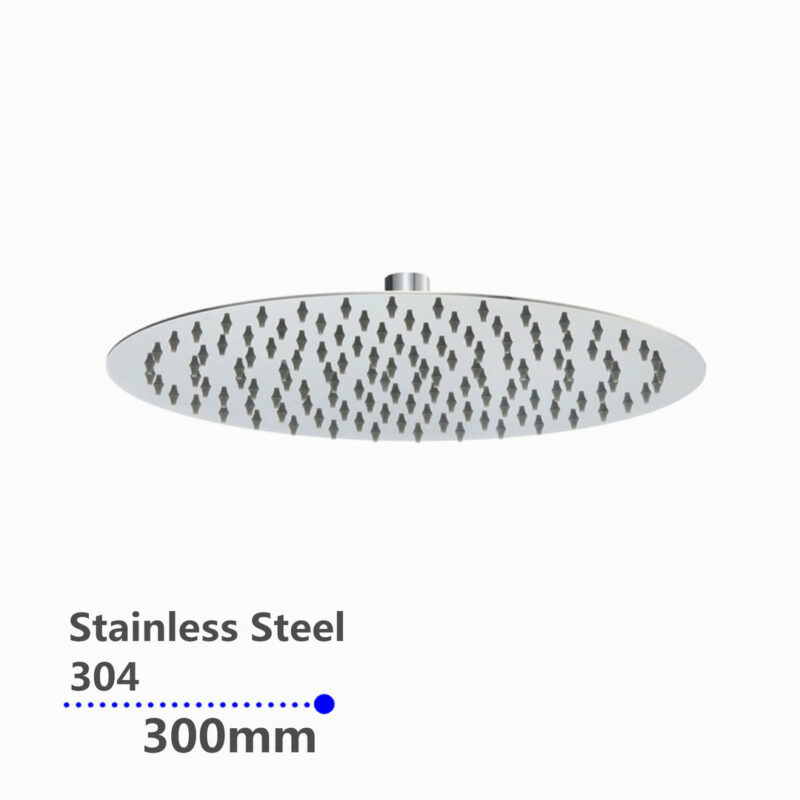 200/250/300mm Super-slim Round Chrome Stainless Steel Shower Head