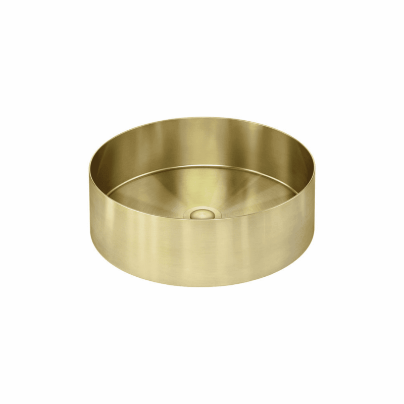 Lavello Round Steel Bathroom Basin 380 x 110 in Tiger Bronze Gold