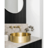 Lavello Round Steel Bathroom Basin 380 x 110 in Tiger Bronze Gold