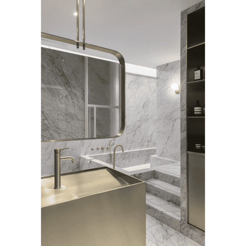 Piccola Tall Basin Mixer Tap with 130mm Spout in Tiger Bronze Gold