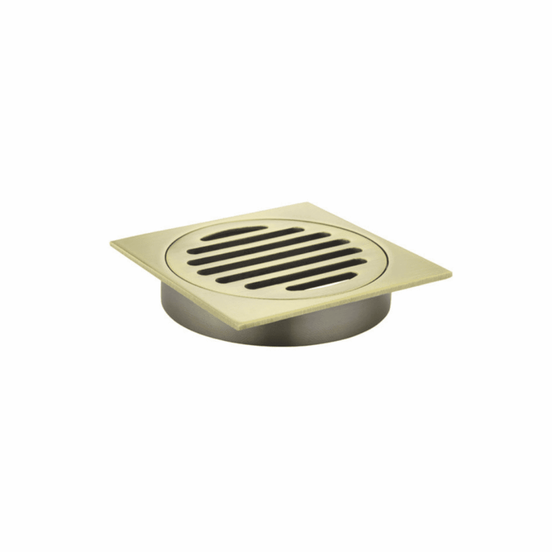 Square Floor Grate Shower Drain 100mm outlet in Tiger Bronze Gold