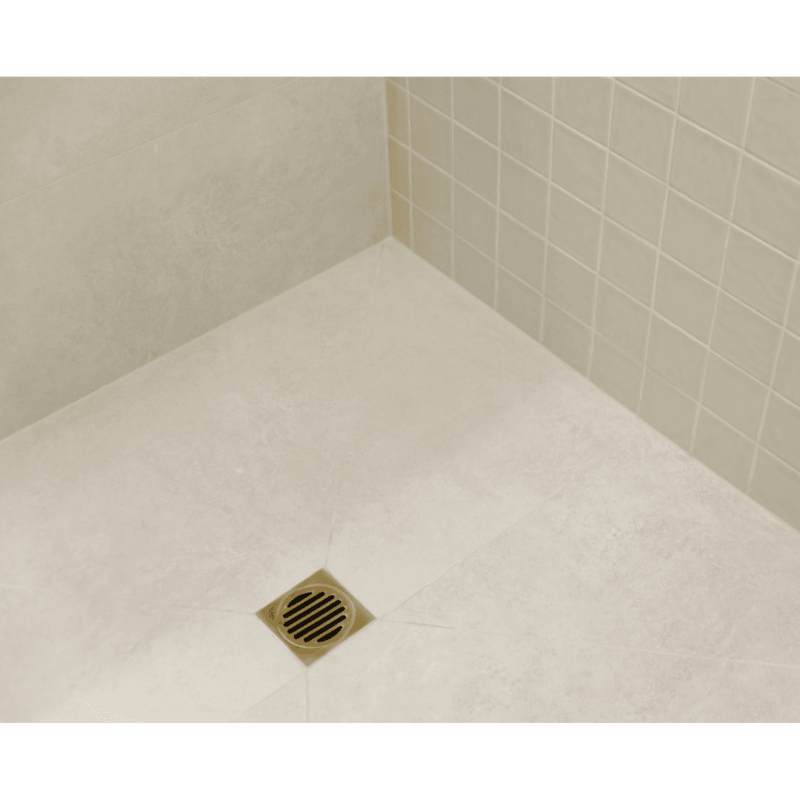 Square Floor Grate Shower Drain 100mm outlet in Tiger Bronze Gold