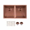 820x457mm Rose Gold Handmade Double Bowl Kitchen Sink