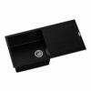 1000 x 500 x 200mm Carysil Enigma Black Single Bowl Drainboard Granite Kitchen Sink
