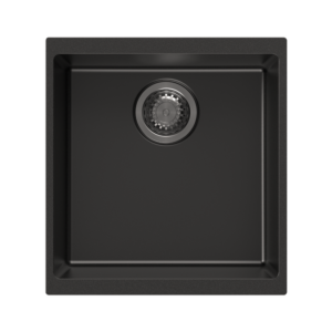 430 x 460mm Carysil Black Single Bowl Granite Kitchen/ Laundry Sink