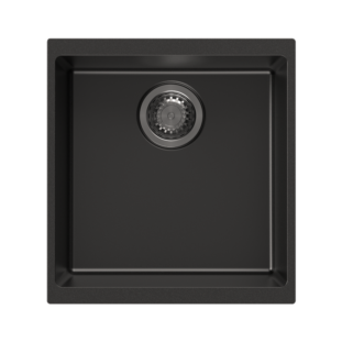 430 x 460mm Carysil Black Single Bowl Granite Kitchen/ Laundry Sink