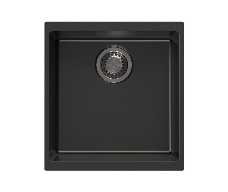 430 x 460mm Carysil Black Single Bowl Granite Kitchen/ Laundry Sink