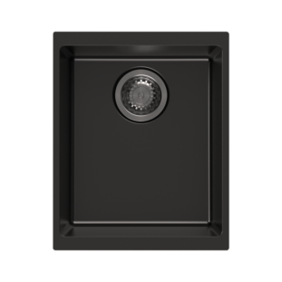 370 x 460mm Carysil Black Single Bowl Granite Kitchen/ Laundry Sink
