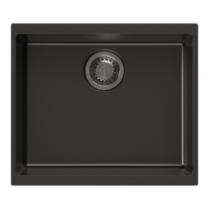 530 x 460mm Carysil Black Single Bowl Granite Kitchen/ Laundry Sink