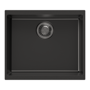 530 x 460mm Carysil Black Single Bowl Granite Kitchen/ Laundry Sink