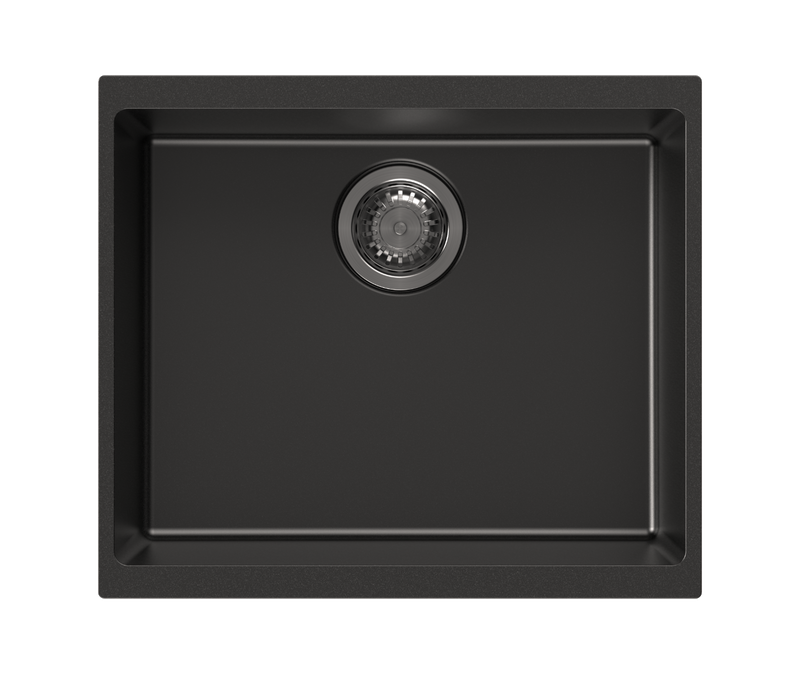 530 x 460mm Carysil Black Single Bowl Granite Kitchen/ Laundry Sink