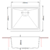 530 x 460mm Carysil Black Single Bowl Granite Kitchen/ Laundry Sink