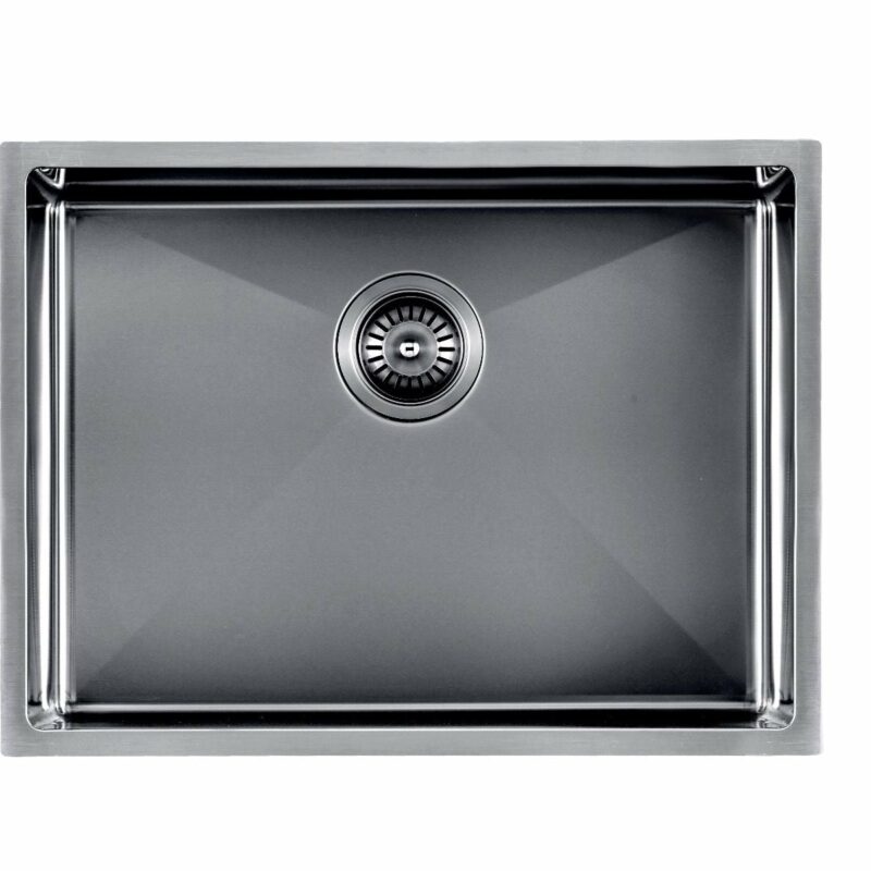600x450x300mm Gun Metal Grey Handmade Single Bowl Kitchen Sink