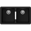 824 x 481mm Carysil Black Double Bowls Granite Kitchen Sink