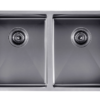 770x450mm Handmade Gun Metal Grey Double Bowls Sand Finish Kitchen Sink