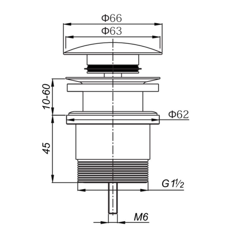 Universal Pop up waste in Chrome