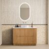 Oakmere 1200mm Golden Oak Fluted Fresstanding Plywood Vanity