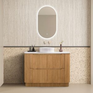 Oakmere 1200mm Golden Oak Fluted Fresstanding Plywood Vanity