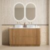 Oakmere 1500mm Double Golden Oak Fluted Fresstanding Plywood Vanity