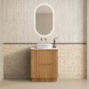 Oakmere 750mm Golden Oak Fluted Fresstanding Plywood Vanity
